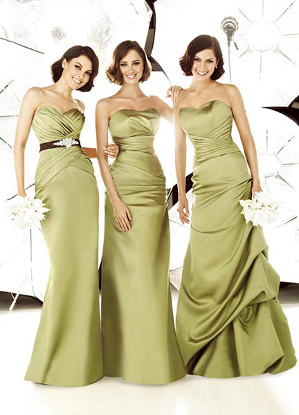 impressions 03- olive green bridesmaid gowns