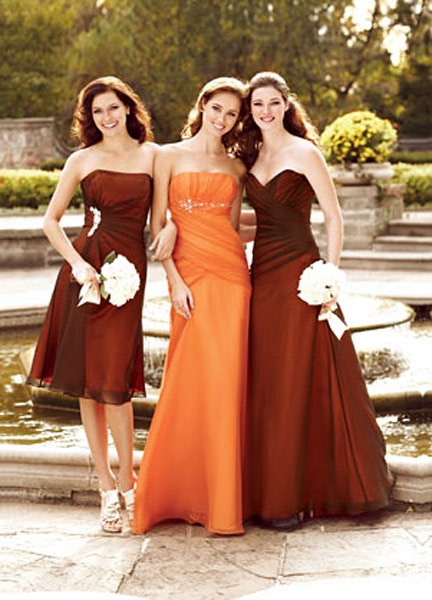 impressions 08- brown and orange strapless