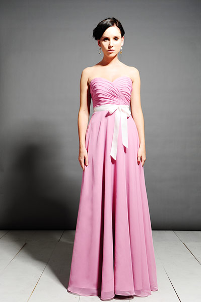 saison 140- light purple strapless bridesmaid gown