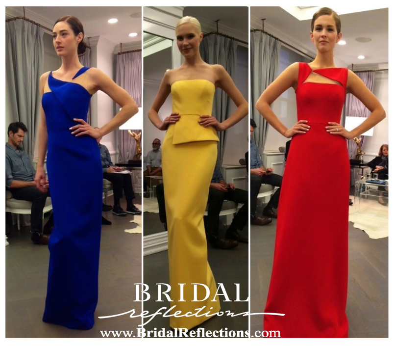 Romona Keveza Blue, Yellow and Red Dresses