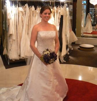 Bride in one of our Wedding Gowns