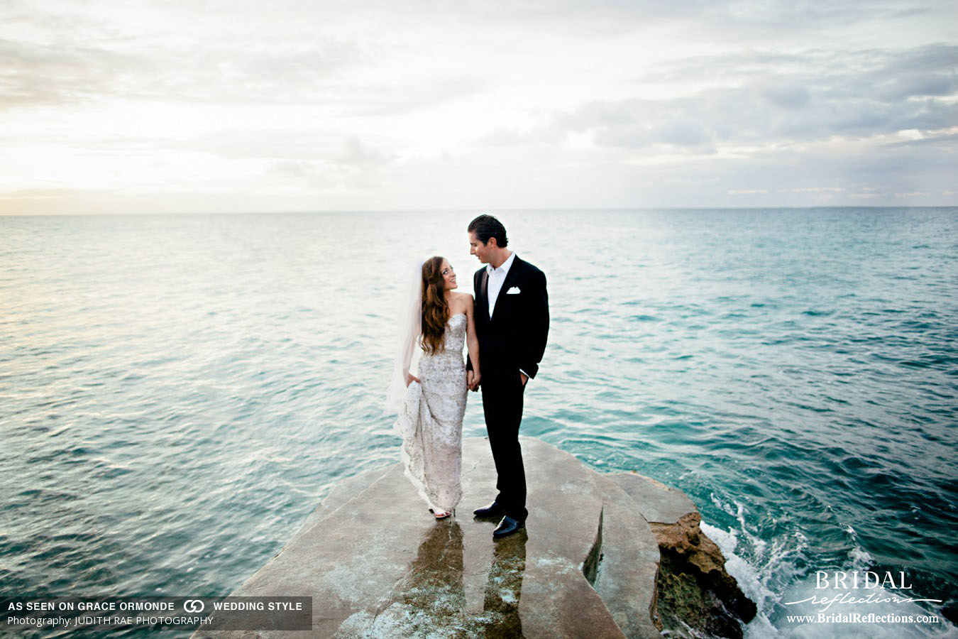Bride and Groom by the Ocean