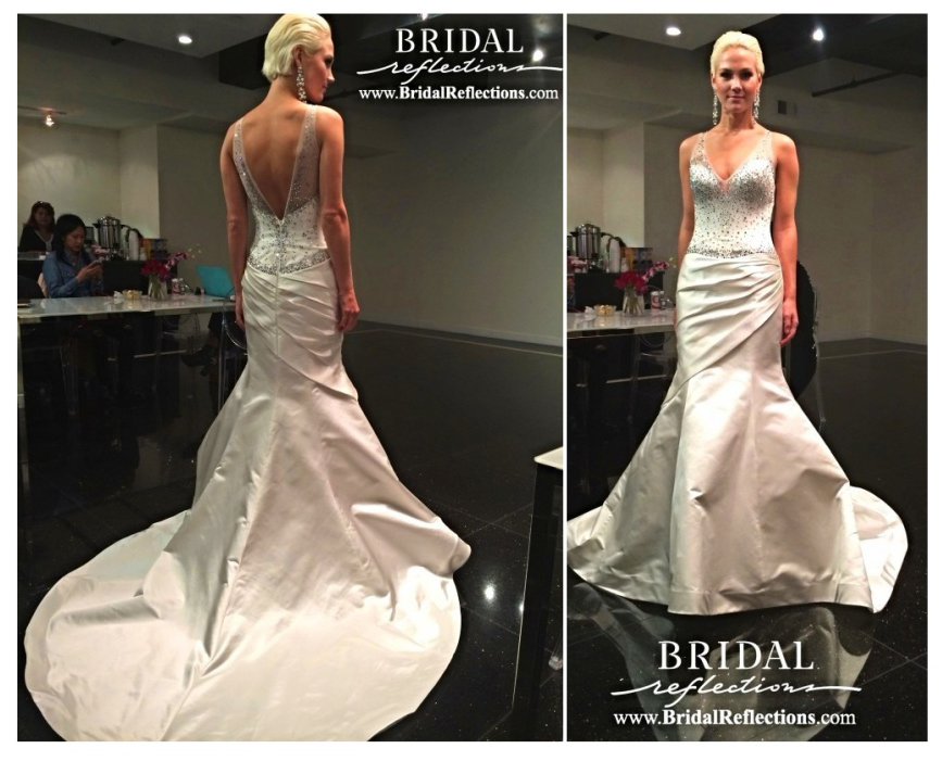 Slip top mermaid gown with deep "V" bodice