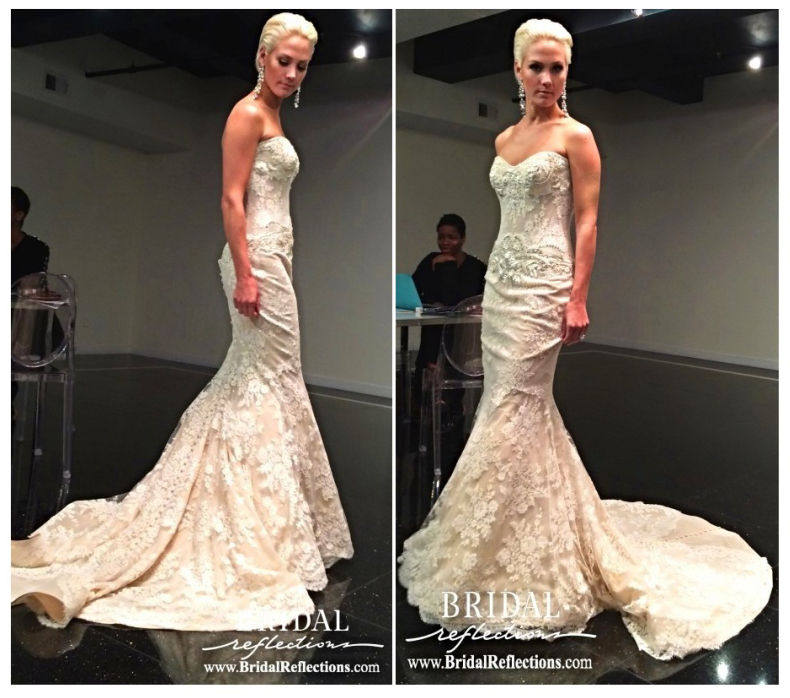 Lace strapless mermaid gown