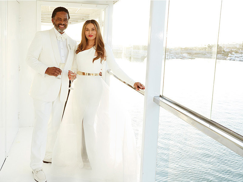 Tina Knowles in Romona Keveza Style RK5400